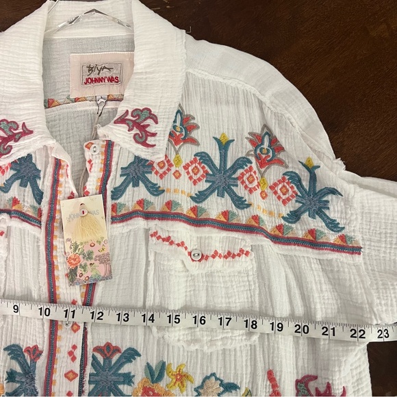 JOHNNY WAS Toyah top embroidered long sleeve - Picture 10 of 10